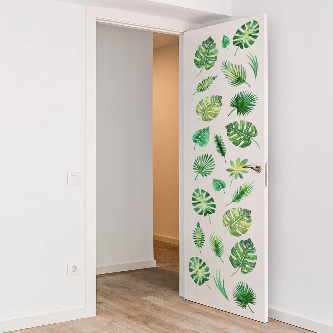 Наклейки на стіну 30 штук Jungle Leaf Decor Tropical Leaves Green Plant Tree Palm Tree, фото №5 Наклейки на стіну 30 штук Jungle Leaf Decor Tropical Leaves Green Plant Tree Palm Tree, фото №5