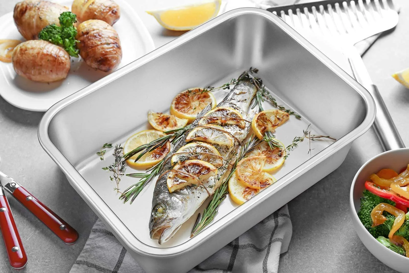 Форма для запекания Joyfair прямоугольная из нержавеющей стали 32 x 25 x 8 см, фото №5