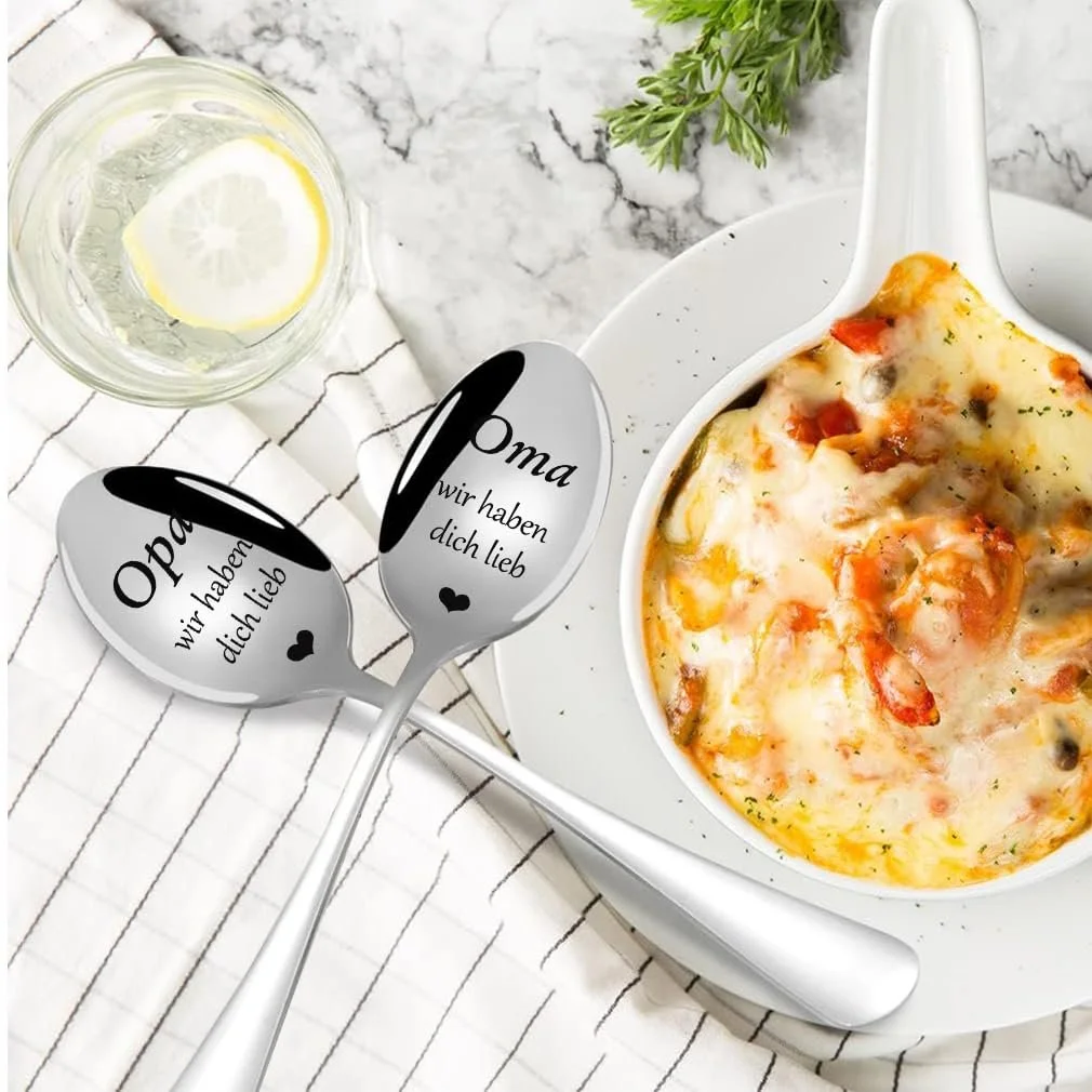 Ложка з нержавіючої сталі з гравіюванням Дідусю Бабусю ми любимо тебе, фото №3