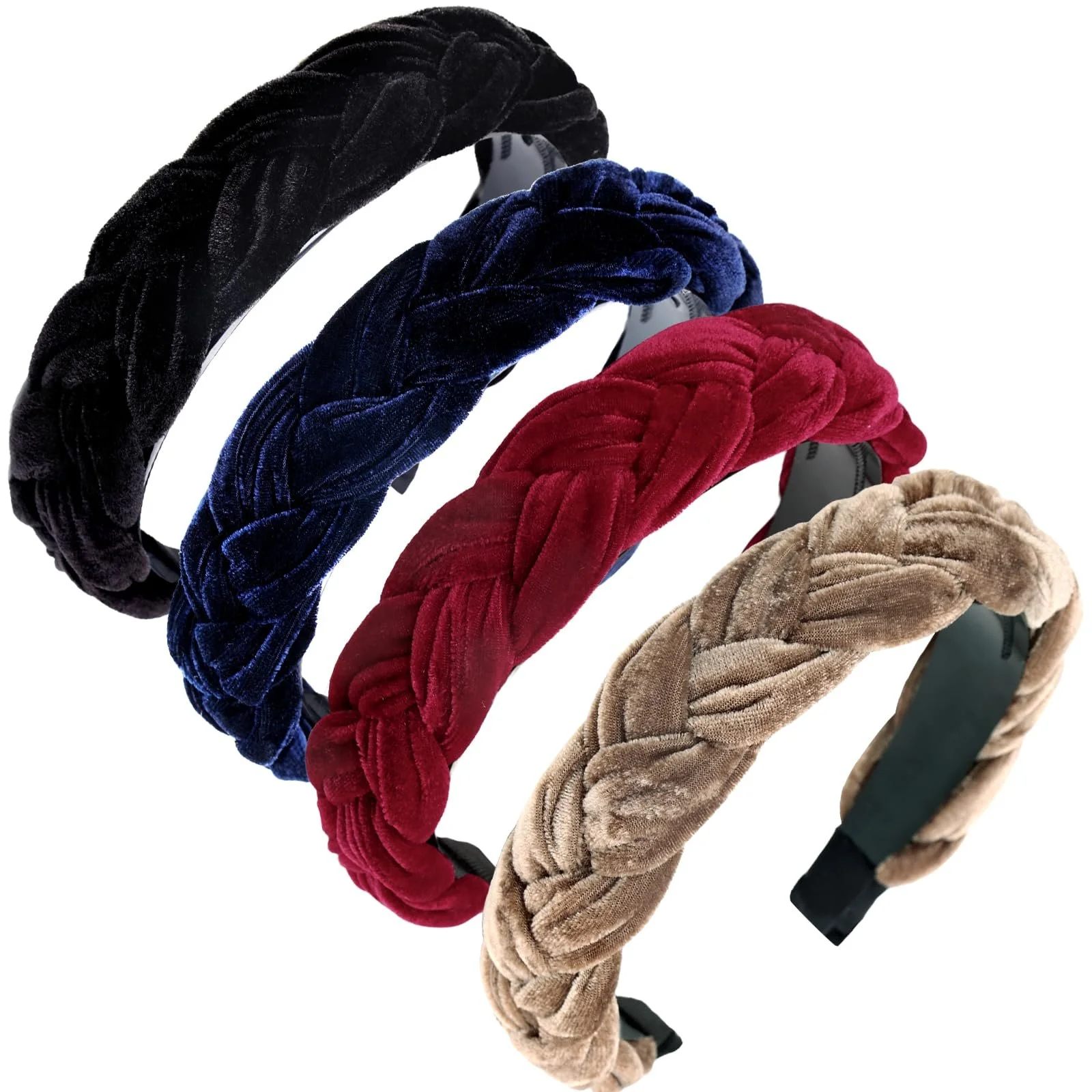 Обруч для волосся плетений Жіночий оксамитовий 4 шт, фото №7