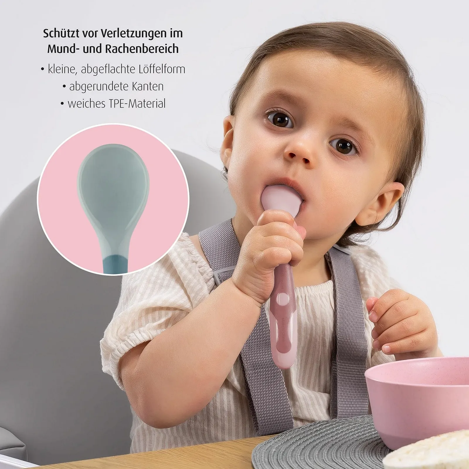 Набір дитячих гнучких столових приборів Reer 2 предмети Ложка та виделка Блакитний, фото №5