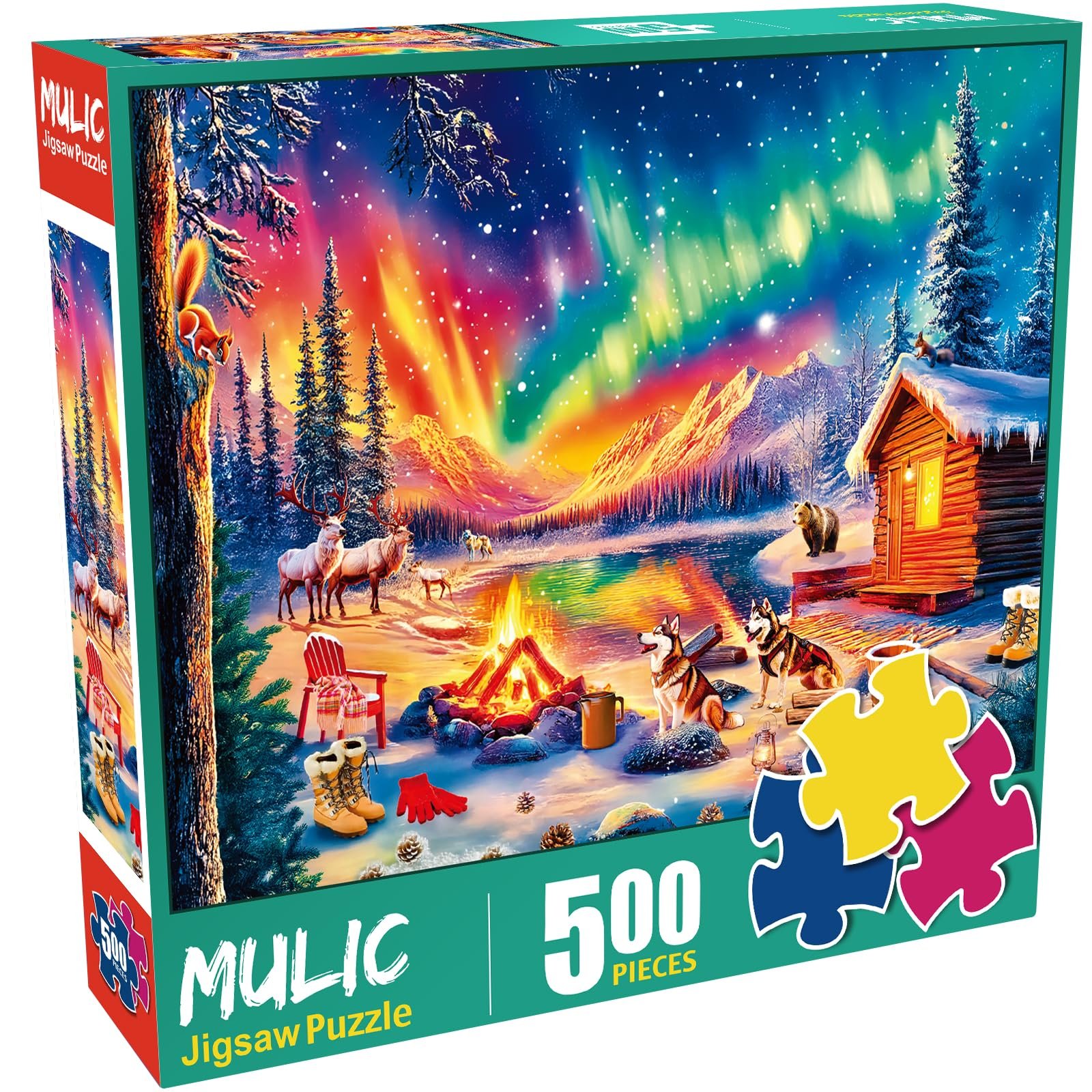 Пазл Багаття під північним сяйвом 500 елементів 53 x 38 см, фото №1