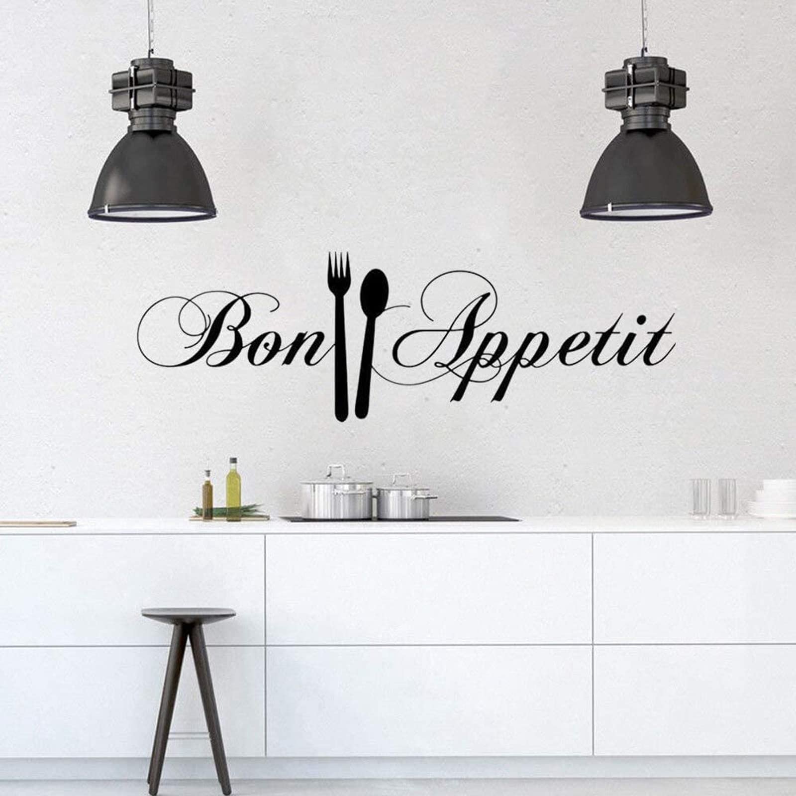 Наклейка на стіну Bon Appetit Quote 58 x 18 см чорний, фото №4 Наклейка на стіну Bon Appetit Quote 58 x 18 см чорний, фото №4