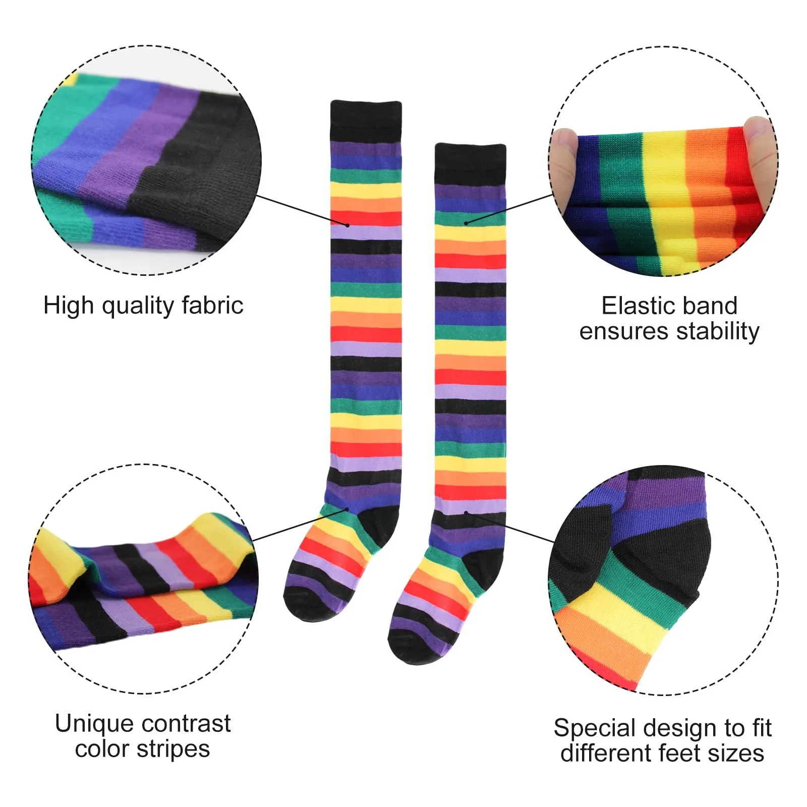 Пара жіночих гольфів у смужку для косплею та щоденного носіння, фото №2