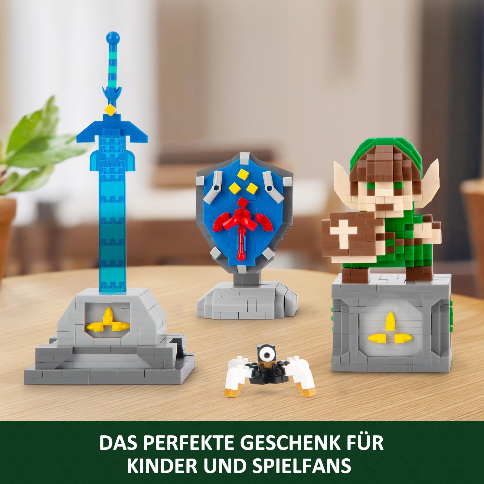 Набор Finger Rock Micro Building Blocks Kit 4 in 1 BOTW Master Sword and Hylian Shield Model Pack of 1200, фото №5