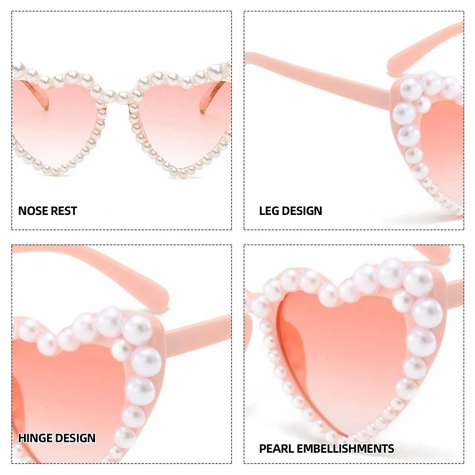 Солнцезащитные очки Сердце Белое, фото №3