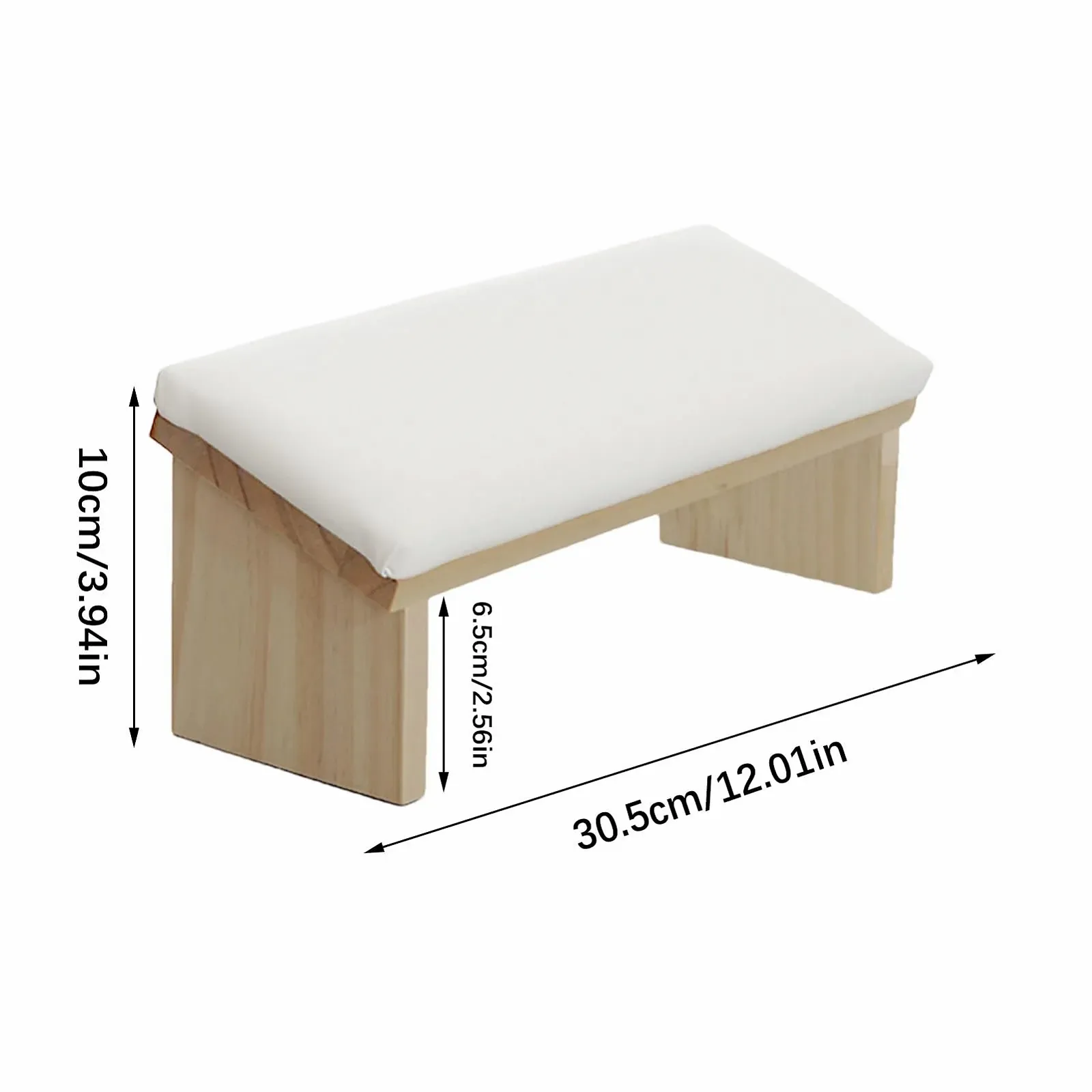 Підставка для рук манікюрна з похилою конструкцією Дерев'яна основа PU шкіряна подушка, фото №2