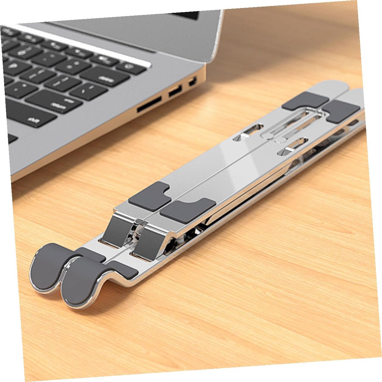 Підставка для ноутбука алюмінієва складна з регулюванням висоти ергономічна з сумкою для транспортування легка стійка до подряпин сумісна, фото №8