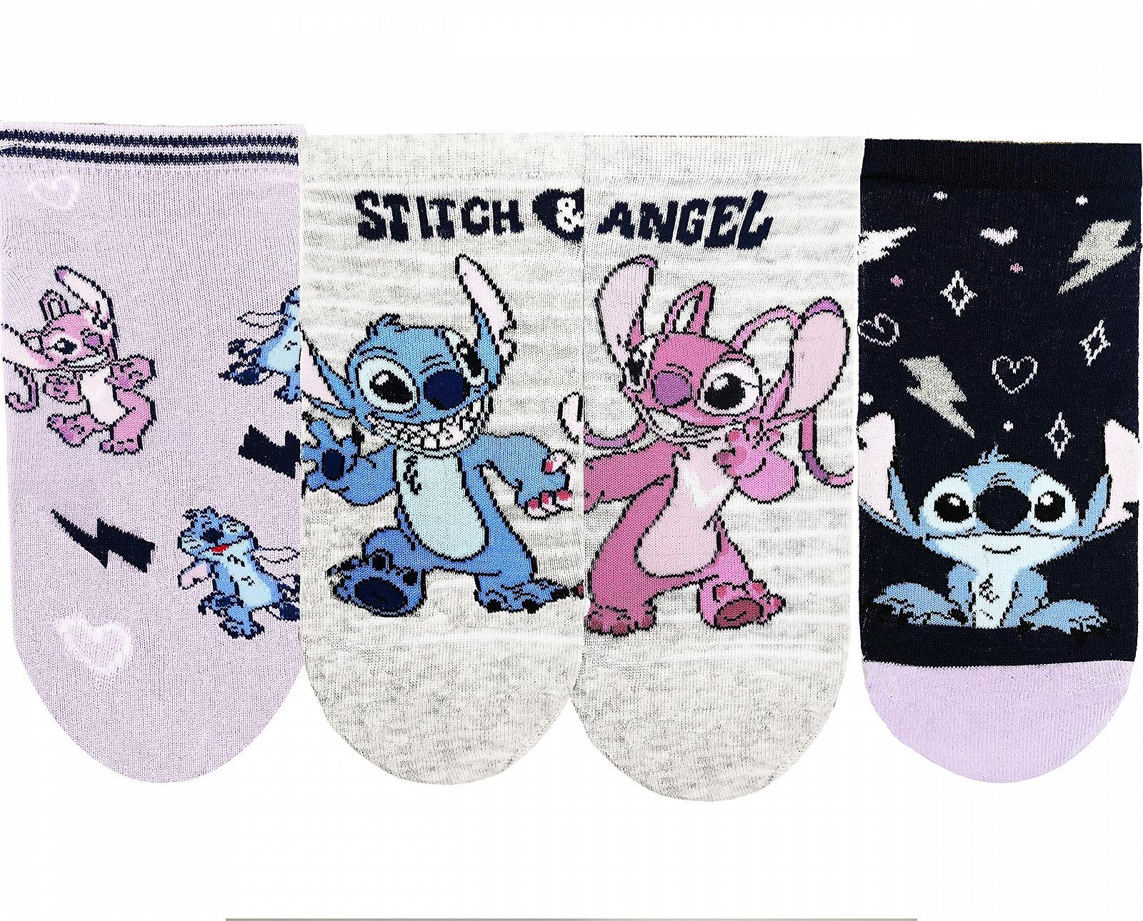 Лицензированные Disney Lilo & Stitch Женские стельки до щиколотки - 3 пары, разноцветные, фото №1