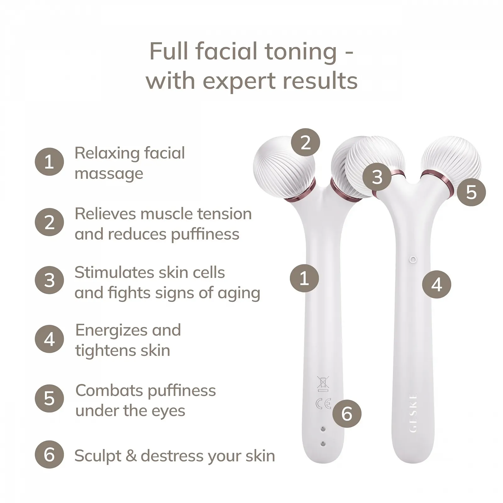 Ролер для обличчя GESKE SmartAppGuided Sonic Facial 4 в 1, фото №2