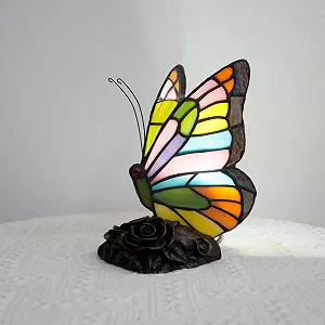 Настільна лампа Tiffany Style Butterfly Кольорове вітражне скло Різнокольоровий synthetic.ua - Фото 1