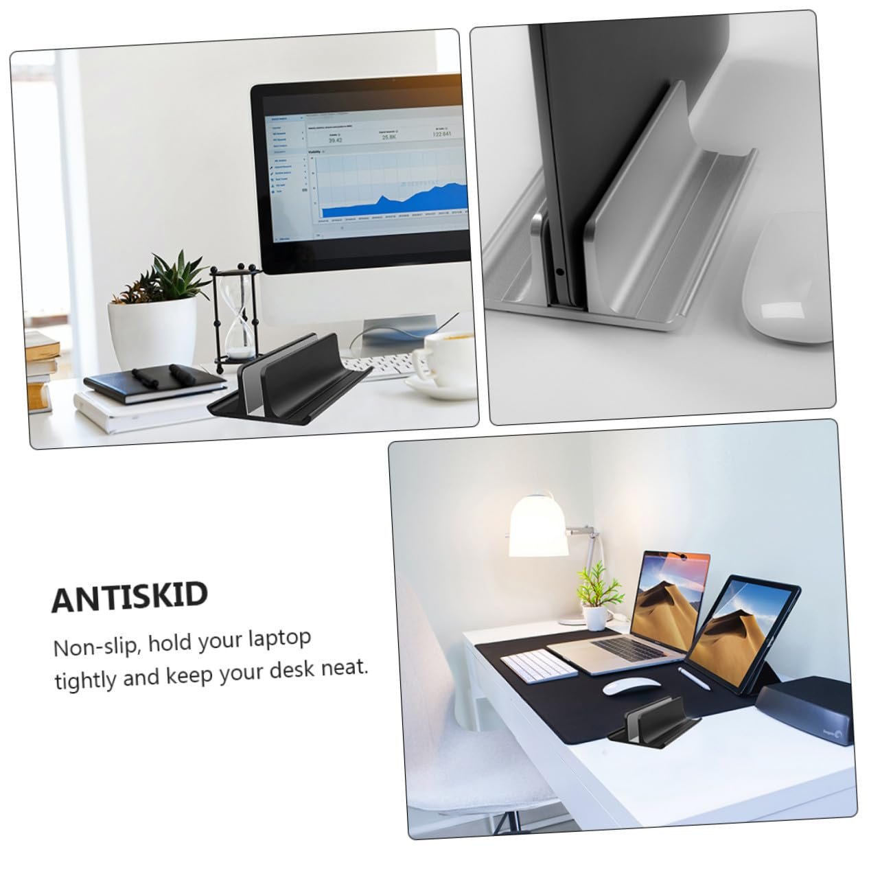 Підставка Вертикальна для ноутбука Алюмінієвий сплав Охолодження Регульована Антиковзка Компактна, фото №6