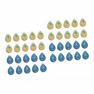 Стразы Капля NUOBESTY 200 штук, аппликация, украшения для ногтей, плоские стразы павлин, вставки для самодельных нашивок со стразами, смола - Фото 1