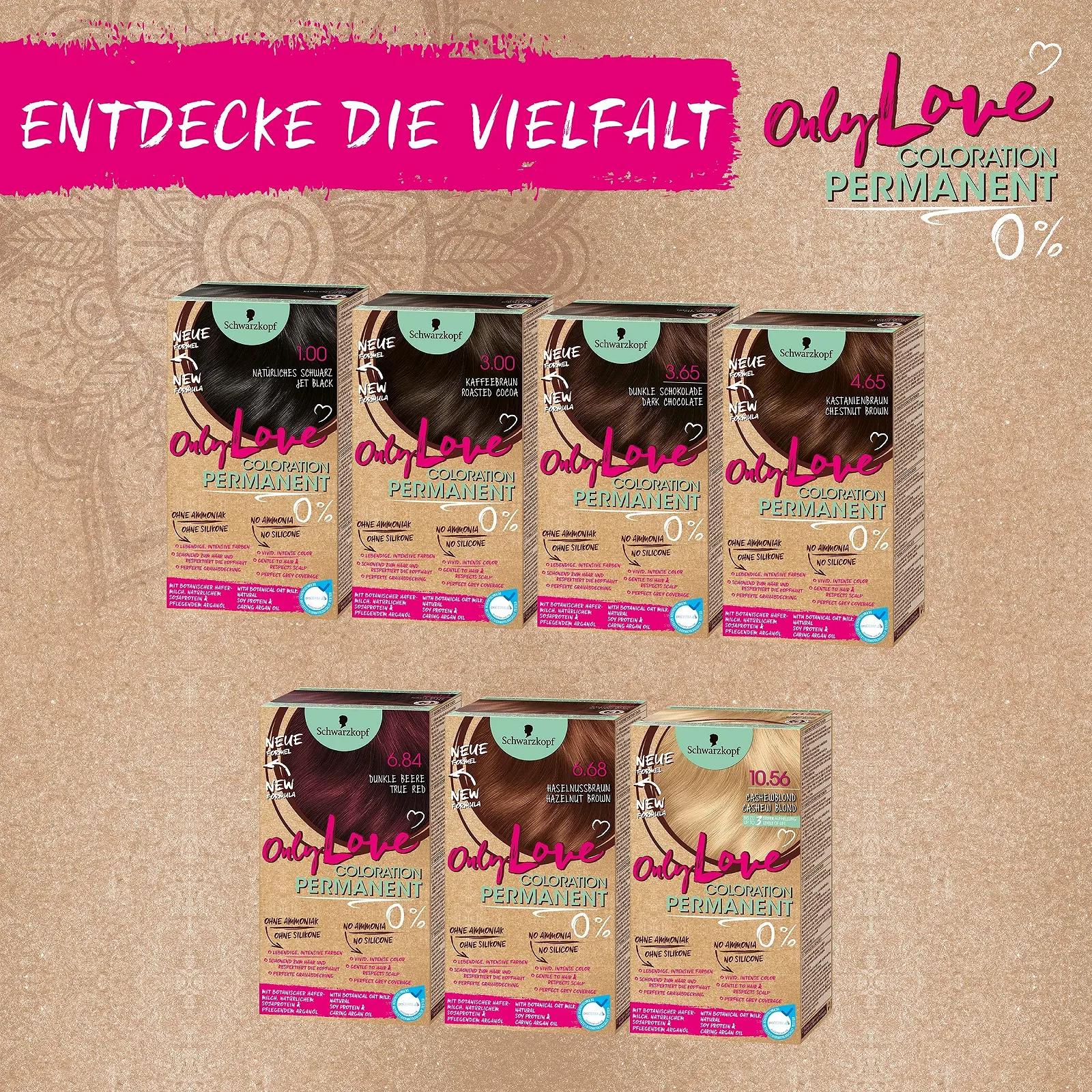 Фарба для волосся Only Love 668 Лісовий Горіх Рівень 3, 143 мл, Стійка, Яскраві та Насичені Кольори з Ідеальним Зафарбовуванням Сивини, фото №4