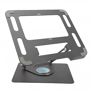 Подставка для ноутбука металлическая регулируемая по углу и высоте для планшетов и мобильных телефонов с нескользящим основанием, стабильная и прочная - Фото 1