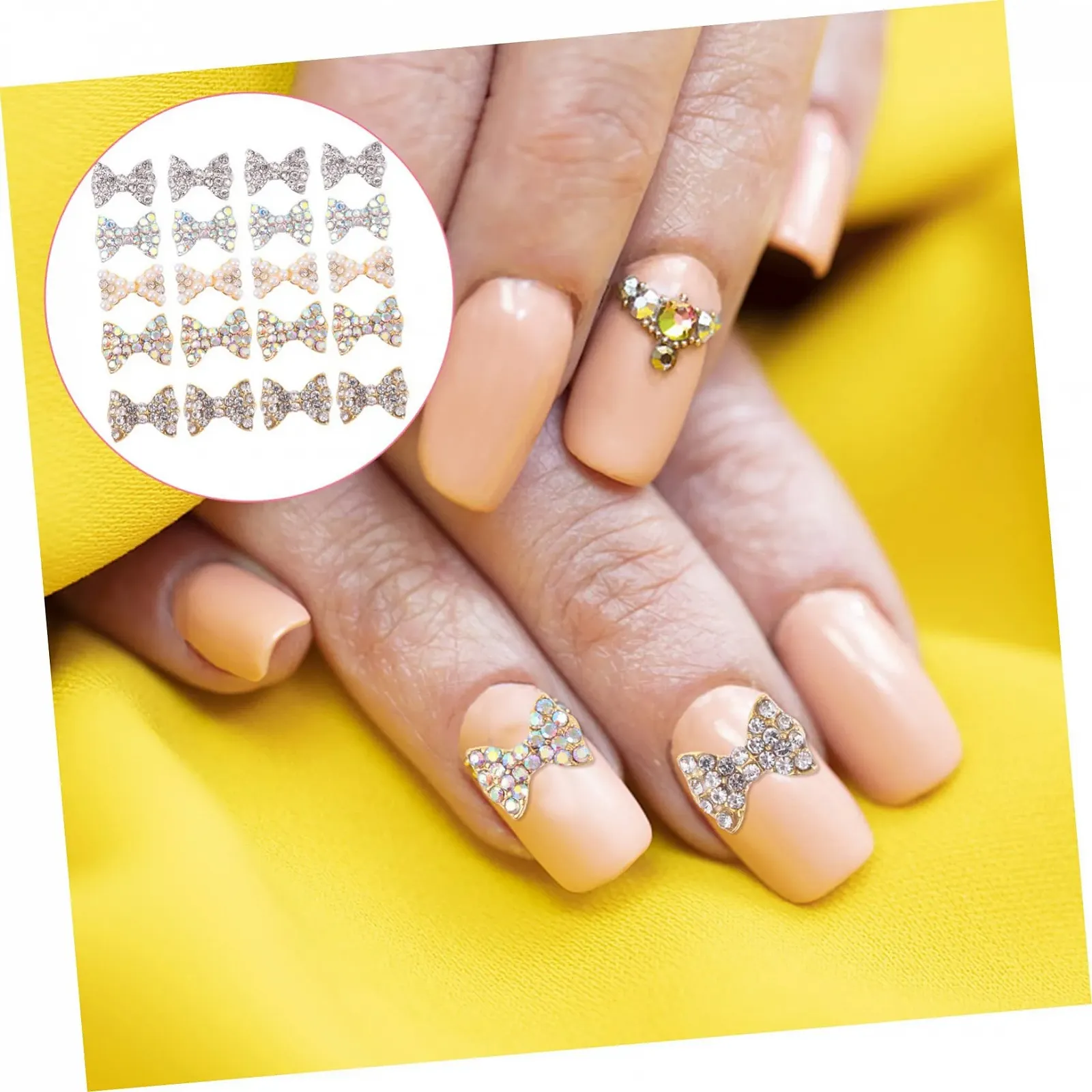 Набор украшений с бриллиантами для ногтей, 3D стразы для ногтей, акриловые ногти, металл, 150 шт, фото №7