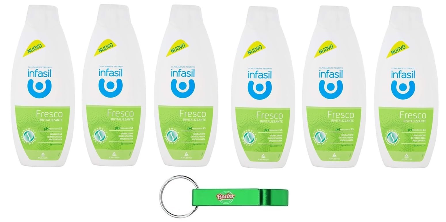 Гель для душу та ванни Infasil Fresh 500 мл (упаковка з 6 шт.) + брелок Beni Culinari, фото №1
