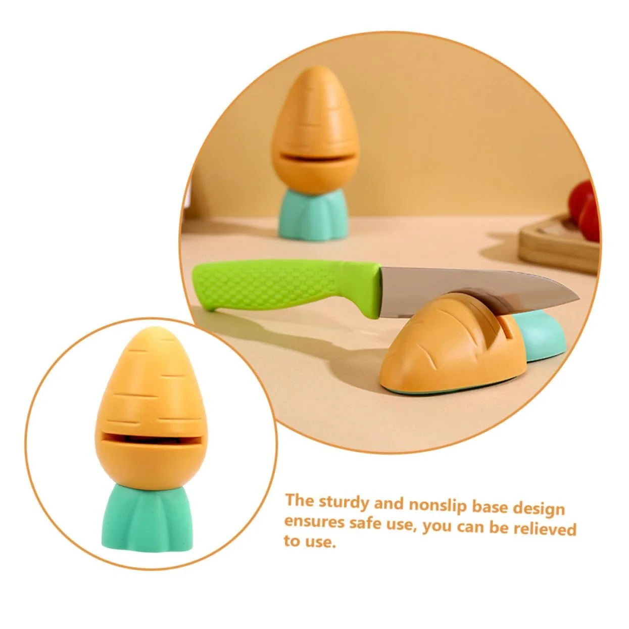 Точилка для ножів VALICLUD набір 4 шт. міні у формі моркви ергономічна нековзна, фото №6