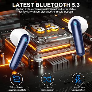 Bluetooth Навушники Бездротові 5.3 Внутрішньоканальні з 4 Мікрофонами 50Г ENC Шумозаглушення Глибокі Баси IP7 Водонепроникні LED Дисплей synthetic.ua - Фото 1