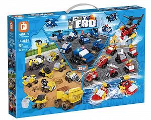 Набор FOrange FC3863 Construction Machines 30 в 1 Clamping Blocks 634 штуки - Фото 1