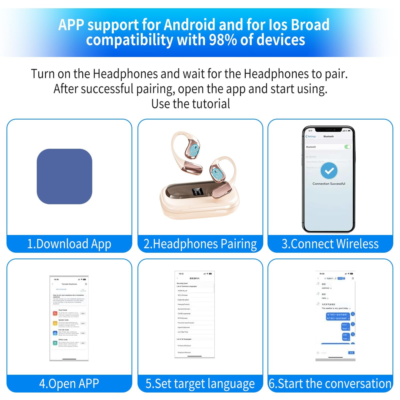 Наушники-переводчики Белый, фото №9 Наушники-переводчики Белый, фото №9