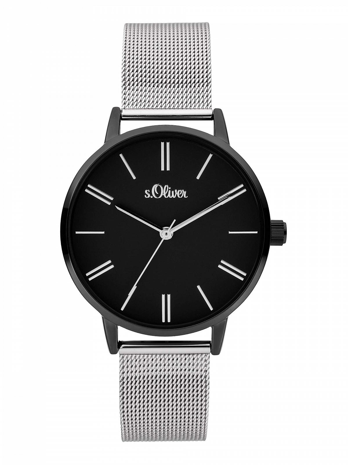 Аналоговий годинник s.Oliver Жіночий сріблястий/чорний, фото №1 Аналоговий годинник s.Oliver Жіночий сріблястий/чорний, фото №1