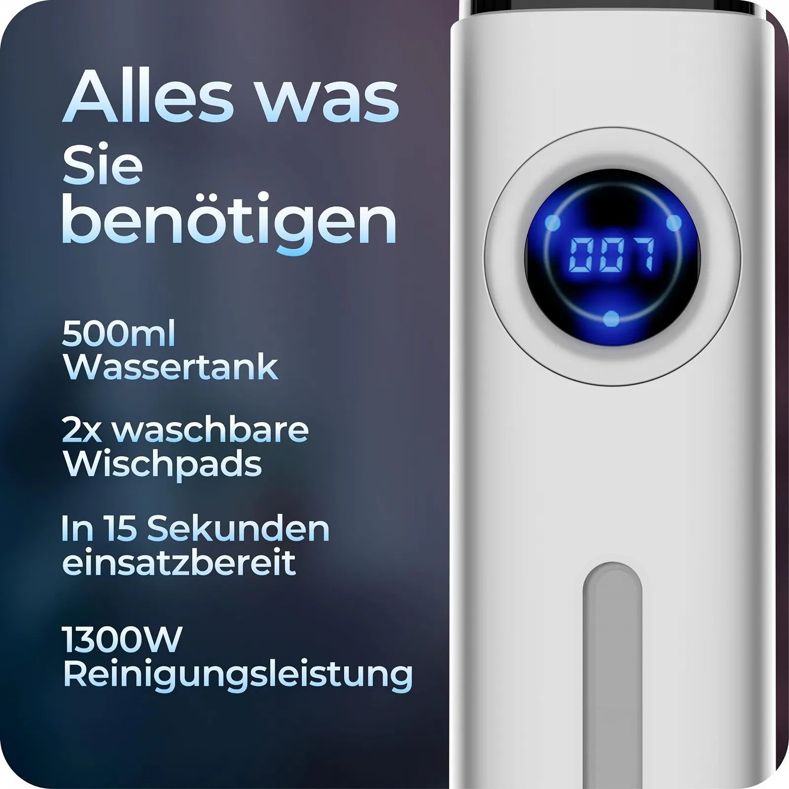 Пароочиститель Avalla T-20 паровая швабра 120°C 500 мл White, фото №6