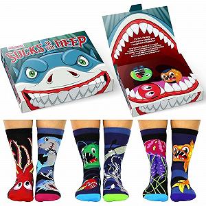 Носки Oddsocks Socks of the Deep Shark Deep Sea Размер 30-38, Набор 6 пар, Разноцветные, L - Фото 1