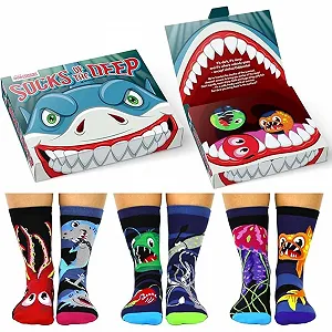 Шкарпетки Oddsocks Socks of the Deep Shark Deep Sea, Набір 6 пар - Фото 1