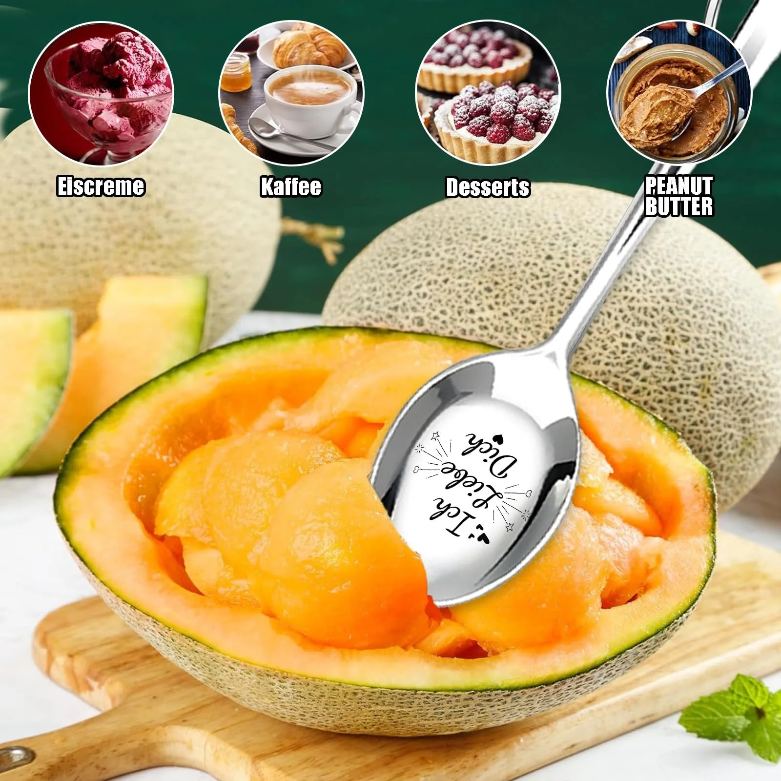 Набір супових ложок Wedding, 2 шт., Срібна гравірована ложка, фото №5