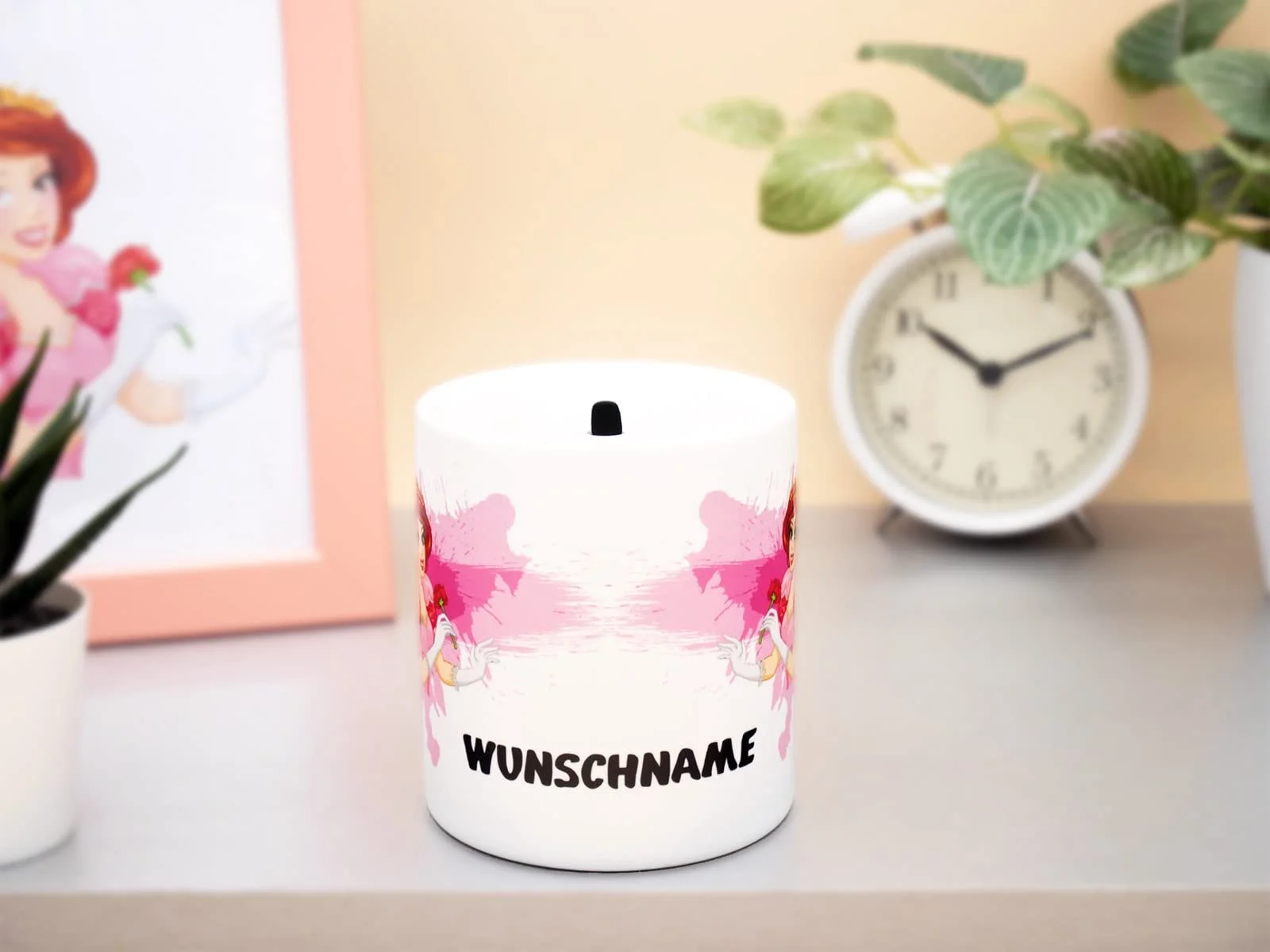 Копилка керамическая с персонализированным именем Принцесса 9.5x8.2 см Белый, фото №3