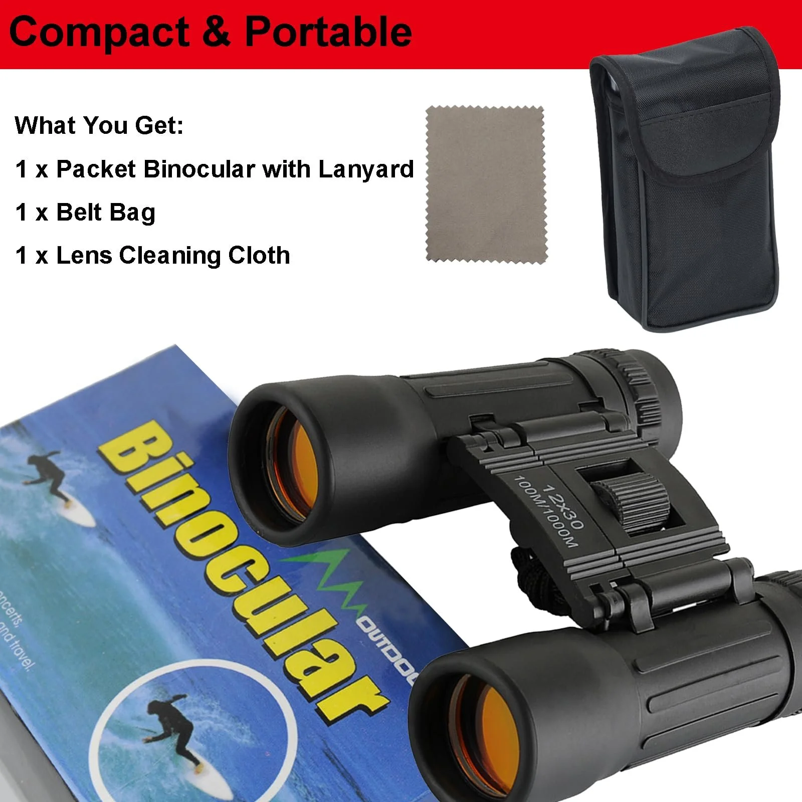 Міні-бінокль FLYAMAPIRIT 12 x 30 HD Складаний, фото №7