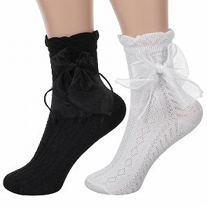 Носки с рюшами (2 пары) Lacs Черно-белый - Фото 1