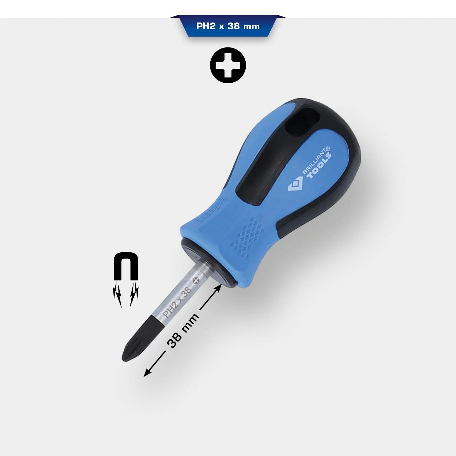 Викрутка KS TOOLS PH Phillips PH2 x 38мм Коротка форма, фото №3