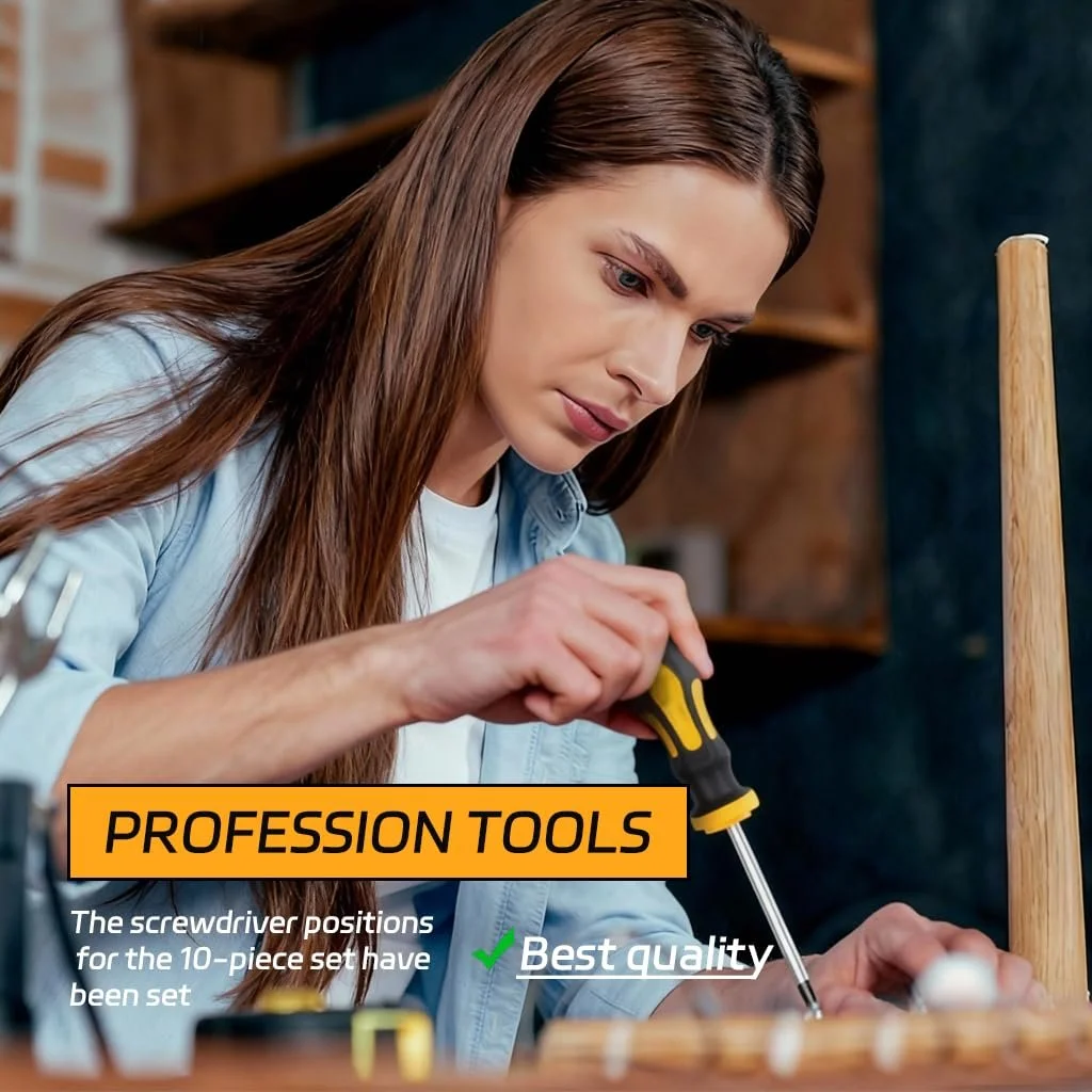 Набір магнітних викруток 12 шт. Cr-V 6 Slotted & 6 Phillips, фото №4