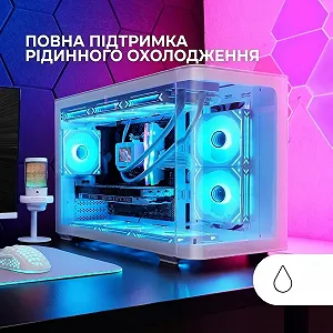 Корпус Mars Gaming MC-FUSIONM White / Micro-ATX / Вигнуте скло / без БЖ / Білий synthetic.ua - Фото 1