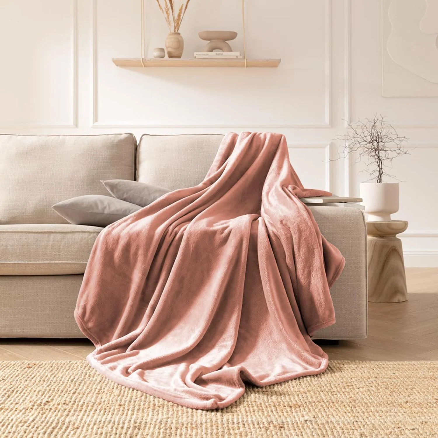 Покривало ESTELLA Polar Fleece Персиковий Пухнастий Мікрофібра Фланель 150 x 200 см, фото №4