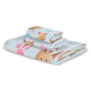 Набір рушників BEUSS Cartoon Kätzchen Katze Fisch Druck 3 предмети 100% бавовна synthetic.ua - Фото 1