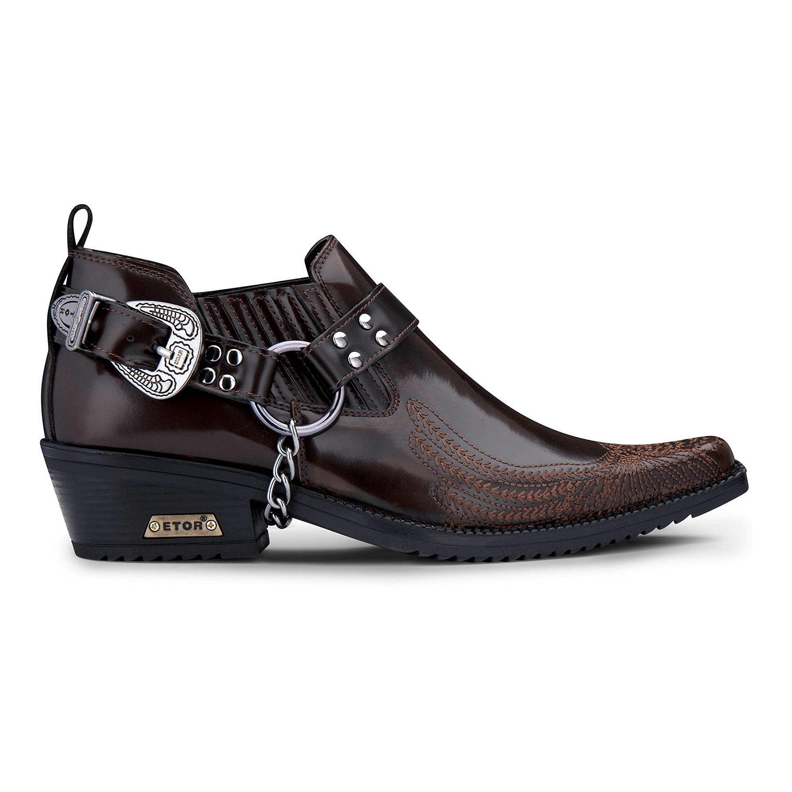 Туфли TruClothing.com Мужские Кожаные Western Design US Eagle Shiny Metallic Chain, фото №1