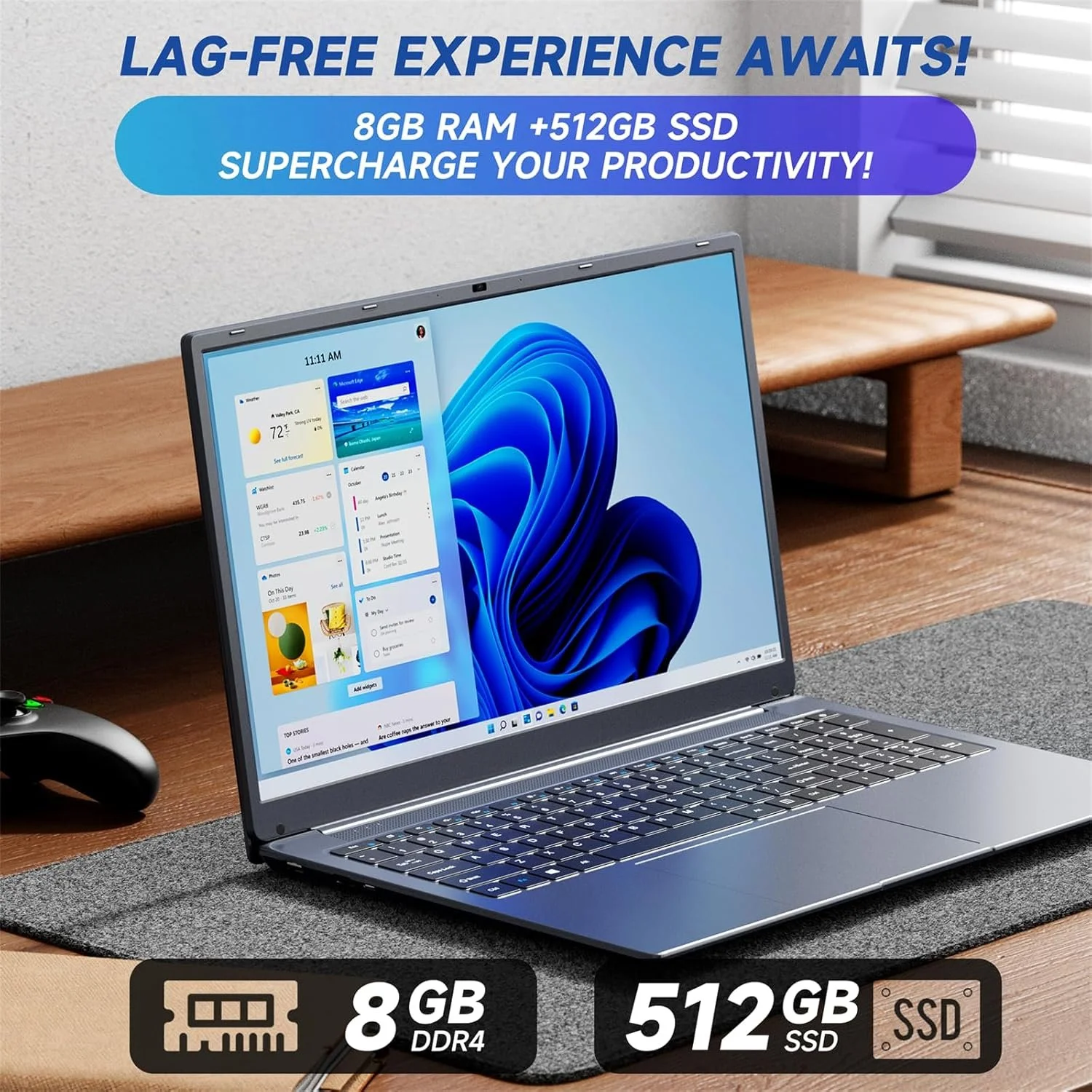 Ноутбук 17.3" IJKKJI 1732N-8 Intel Celeron N5095 RAM 8GB SSD 512GB Windows 11 (UKR), фото №4