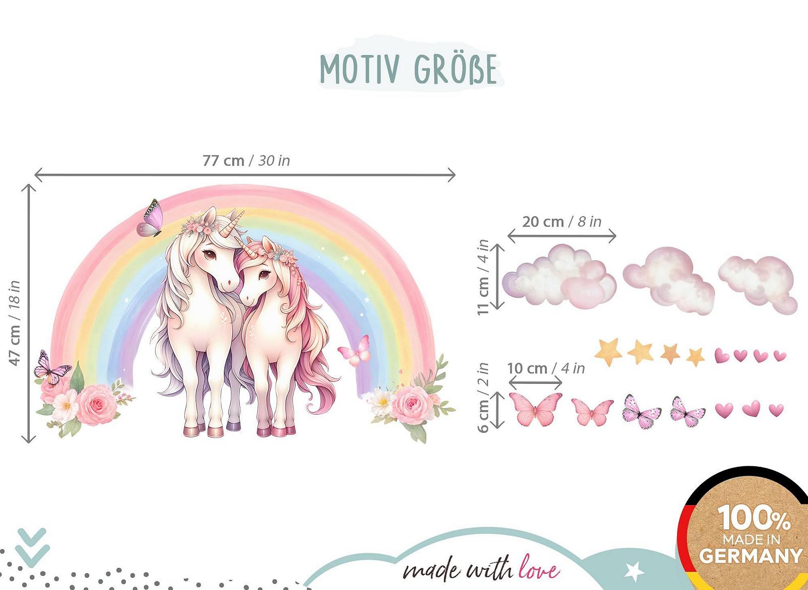 Наклейка на стену Little Deco Sammelauktion DL5137 Design 3 Единороги с радугой без имени, фото №3