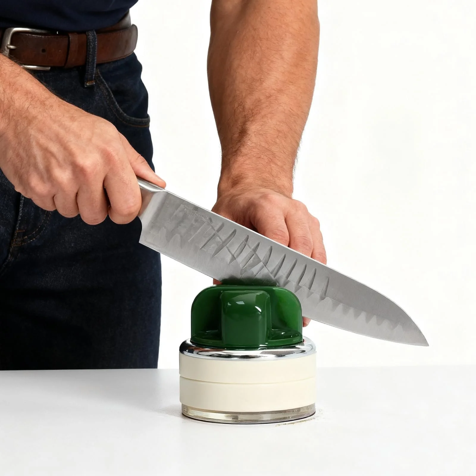 Точилка для ножей ручная Профессиональная с присоской Зеленая, фото №2 Точилка для ножей ручная Профессиональная с присоской Зеленая, фото №2