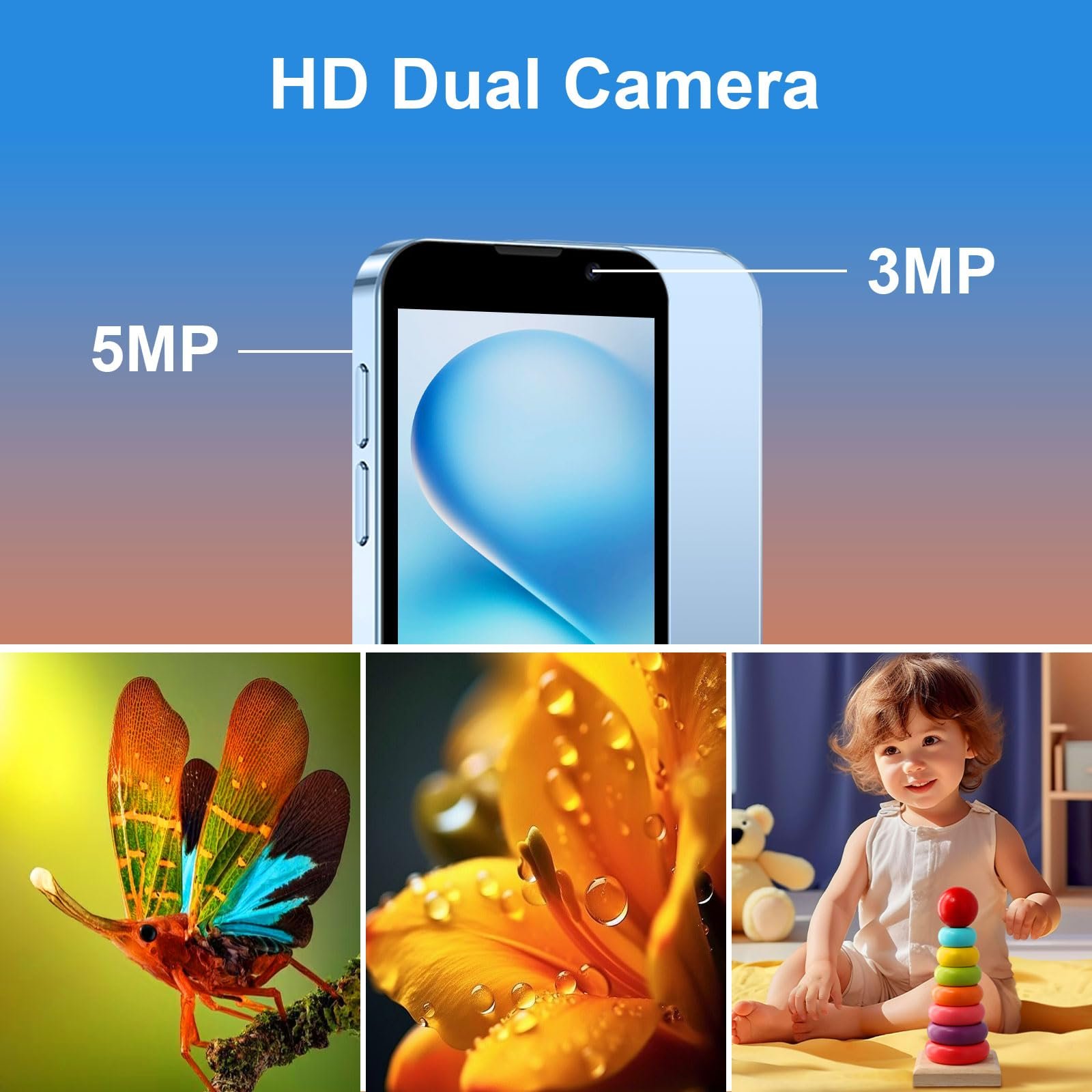Смартфон Mini Unlocked 3 дюйми HD Touch Screen Quad Core Dual SIM Face ID 2GB, фото №7