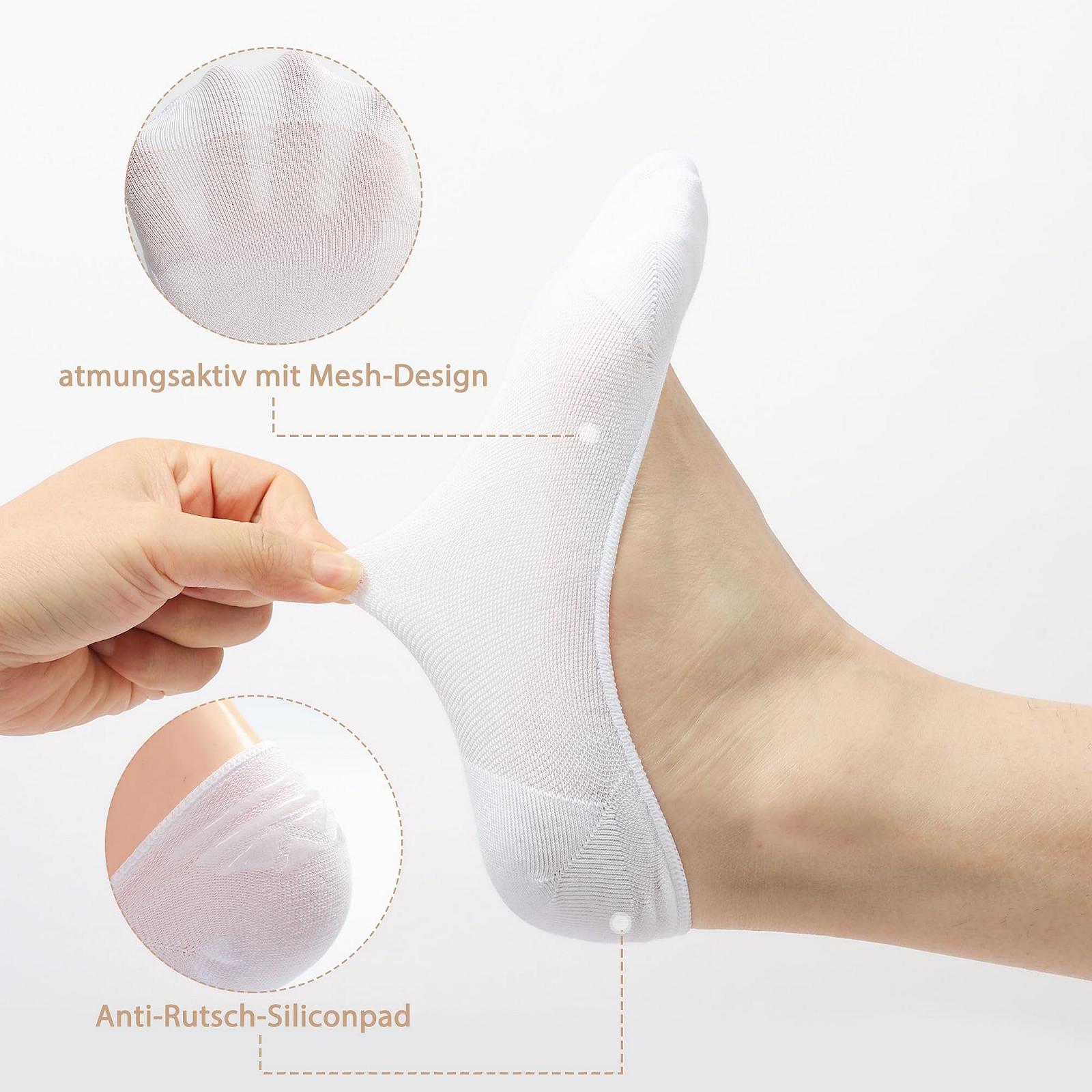 Балетки Носки Женские Дышащие Подследники Невидимые Носки для Кроссовок Без следа С силиконовой накладкой Короткие Носки Полуноски 36-40/39-42 (8 пар), фото №3