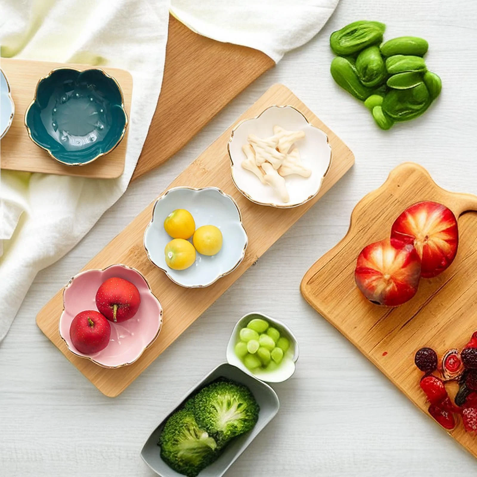 Миска Winlauyet Керамическая Набор Мини-мисок в форме сакуры 4 шт. Различные цвета, фото №3