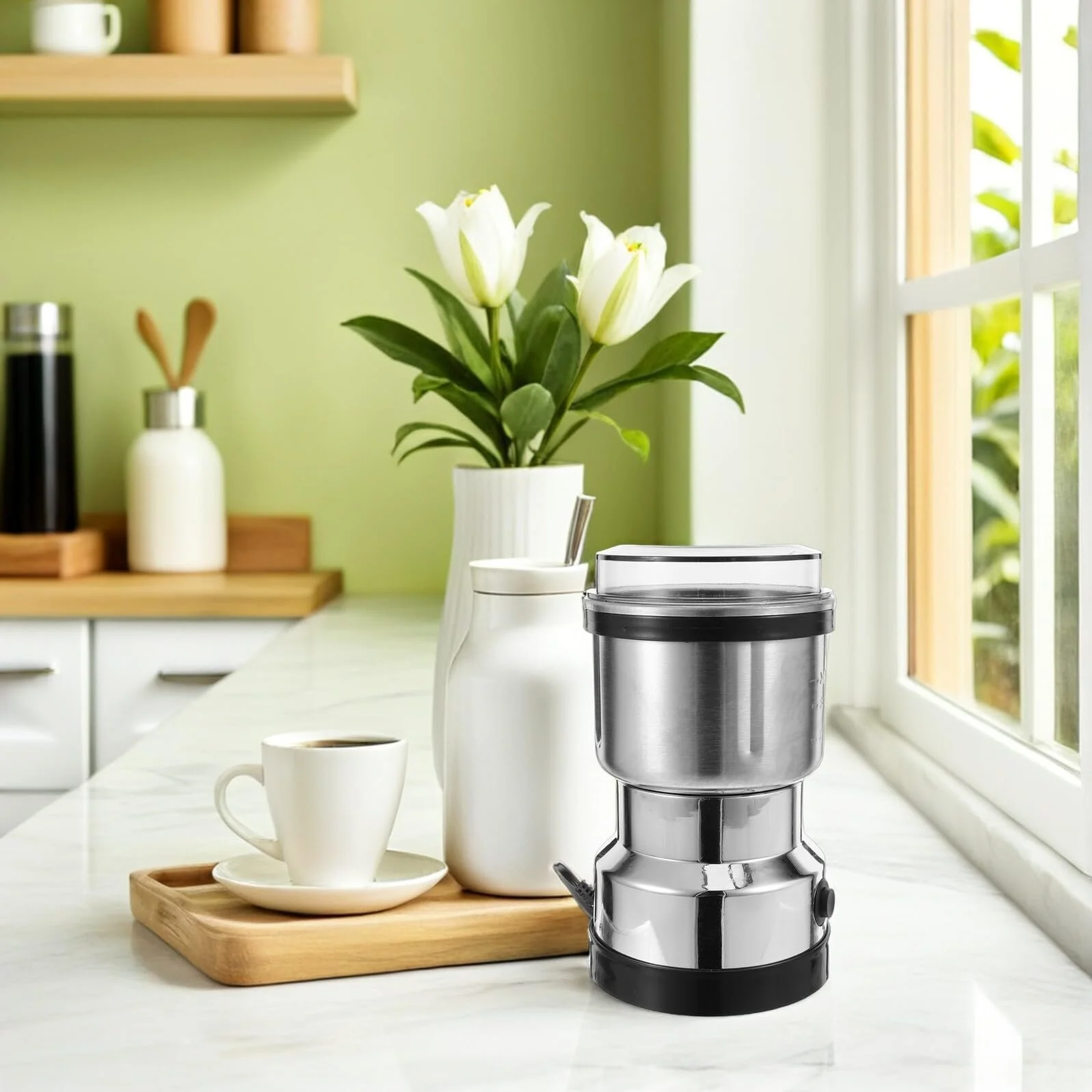 Електрична Кавомолка Ciieeo Compact, Нержавіюча сталь, фото №6