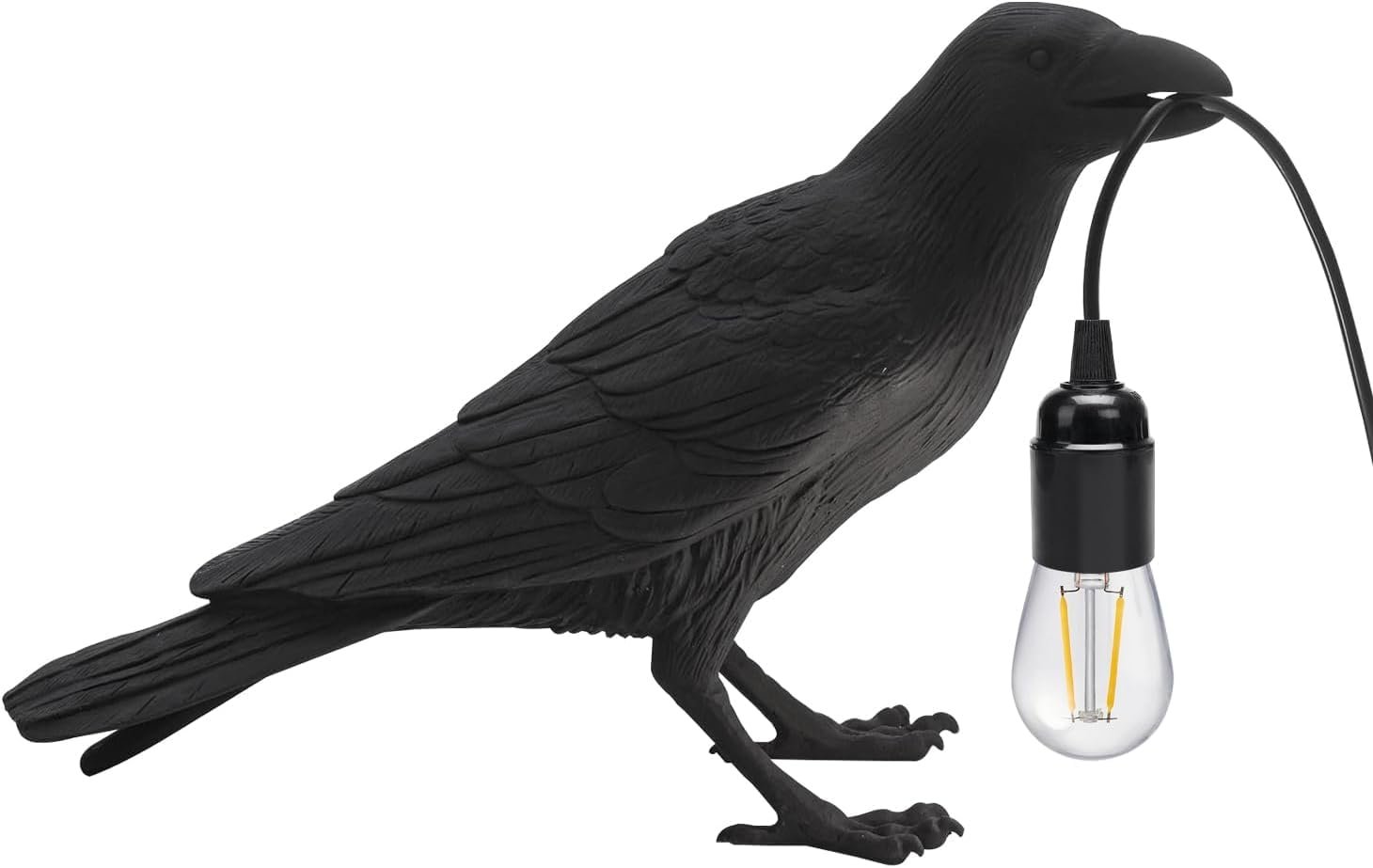 Настільна лампа LEDSone Black Crow LED E27 Raven Art Deco Полірезин 3-контактна вилка Чорний Упаковка 1 шт, фото №1