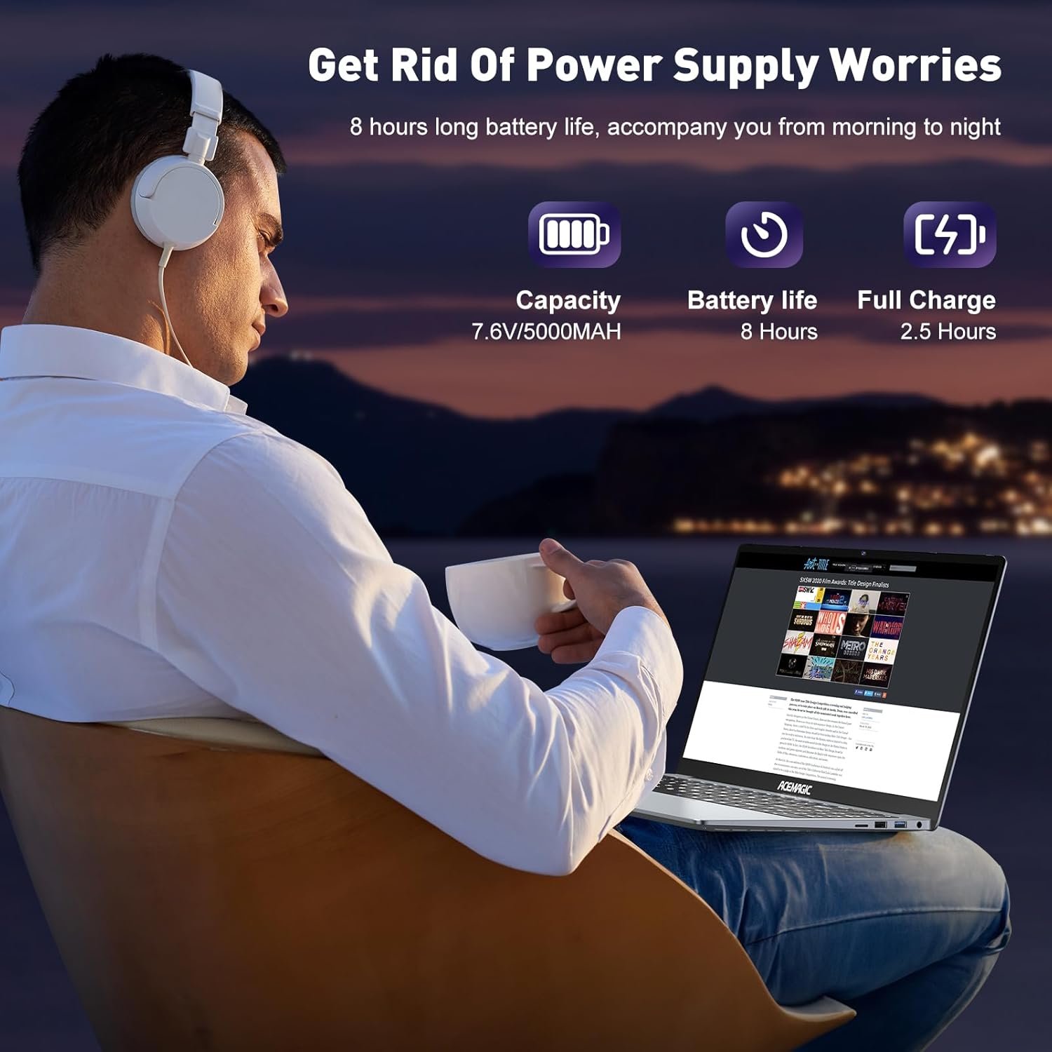 Ноутбук 15.6" Acemagic AX15 Intel N97 RAM 16GB SSD 512GB Windows 11 Алюминиевый корпус (UKR), фото №6