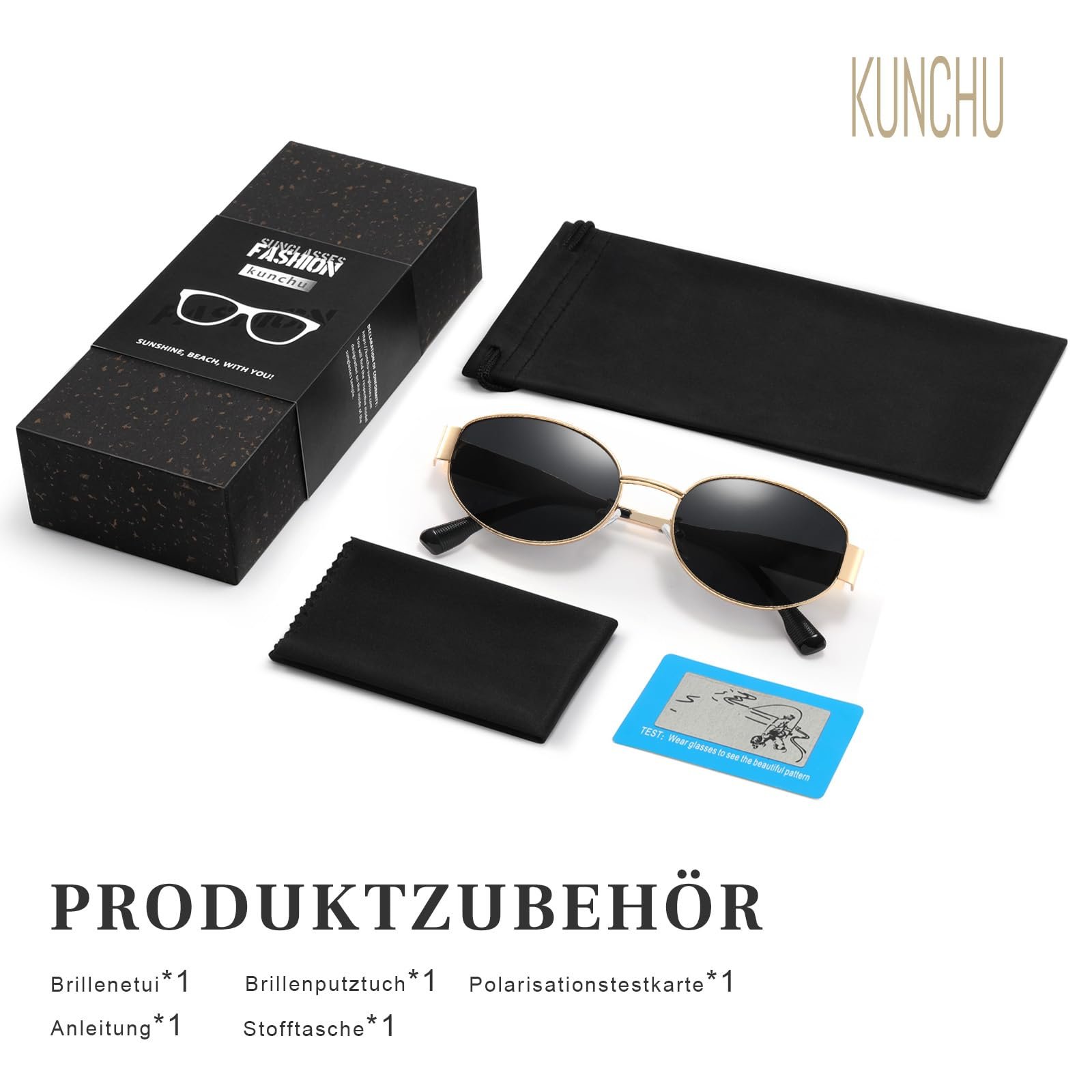 Сонцезахисні окуляри Kunchu, Поляризовані, Унісекс, Метал, Ретро, Овальні, фото №7