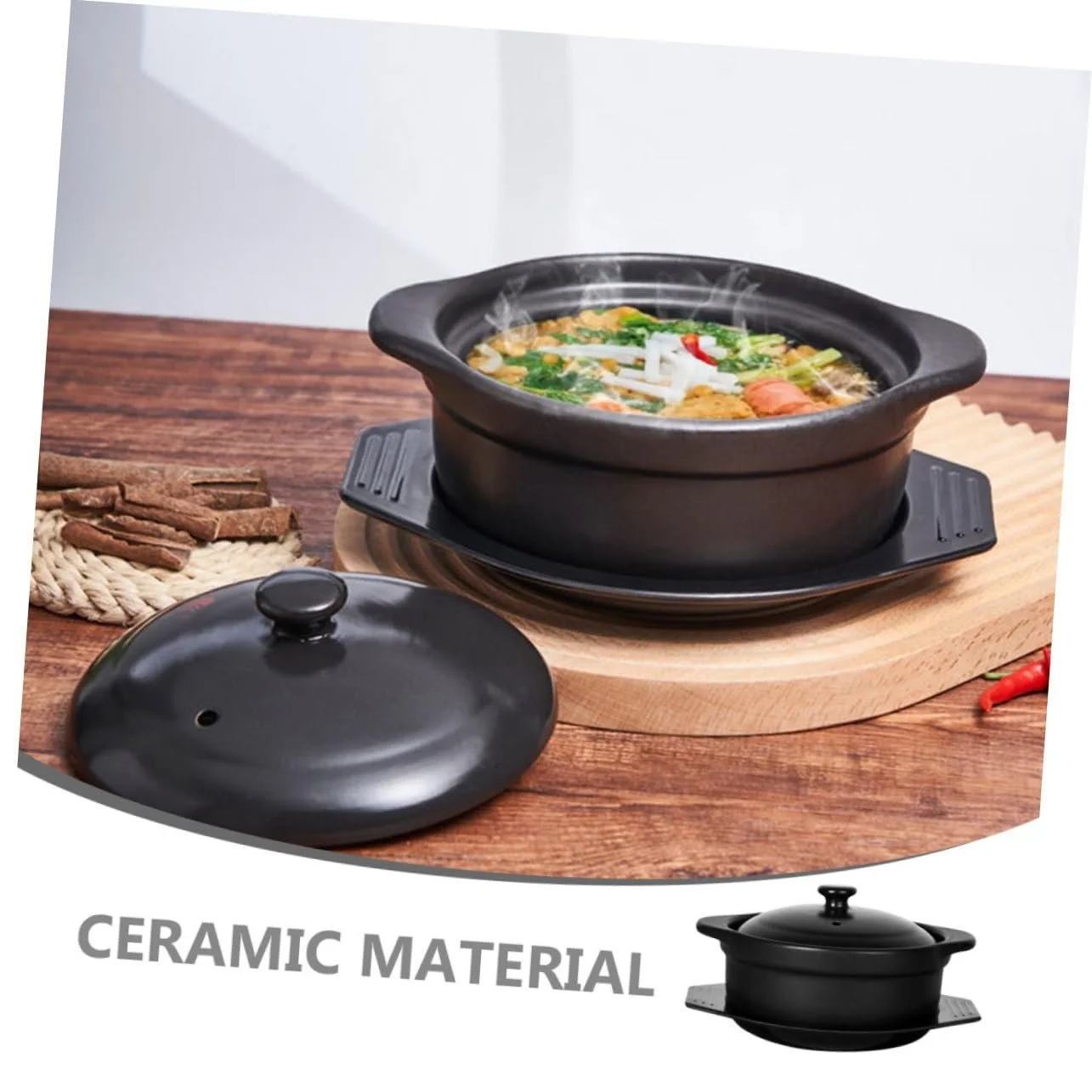 Кастрюля керамическая BESTOYARD с крышкой жаростойкая легкая, фото №7 Кастрюля керамическая BESTOYARD с крышкой жаростойкая легкая, фото №7